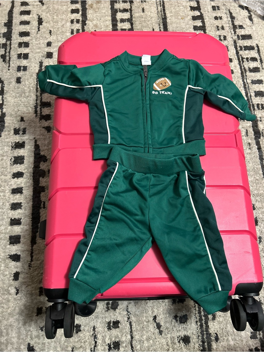 Green Toddler Athletic Tracksuit with Football Patch